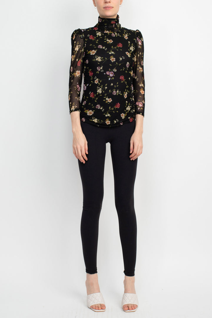 Catherine Malandrino Turtle Neck 3/4 Sleeves Top-4