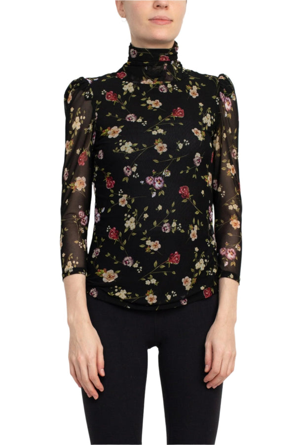 Catherine Malandrino Turtle Neck 3/4 Sleeves Top-0