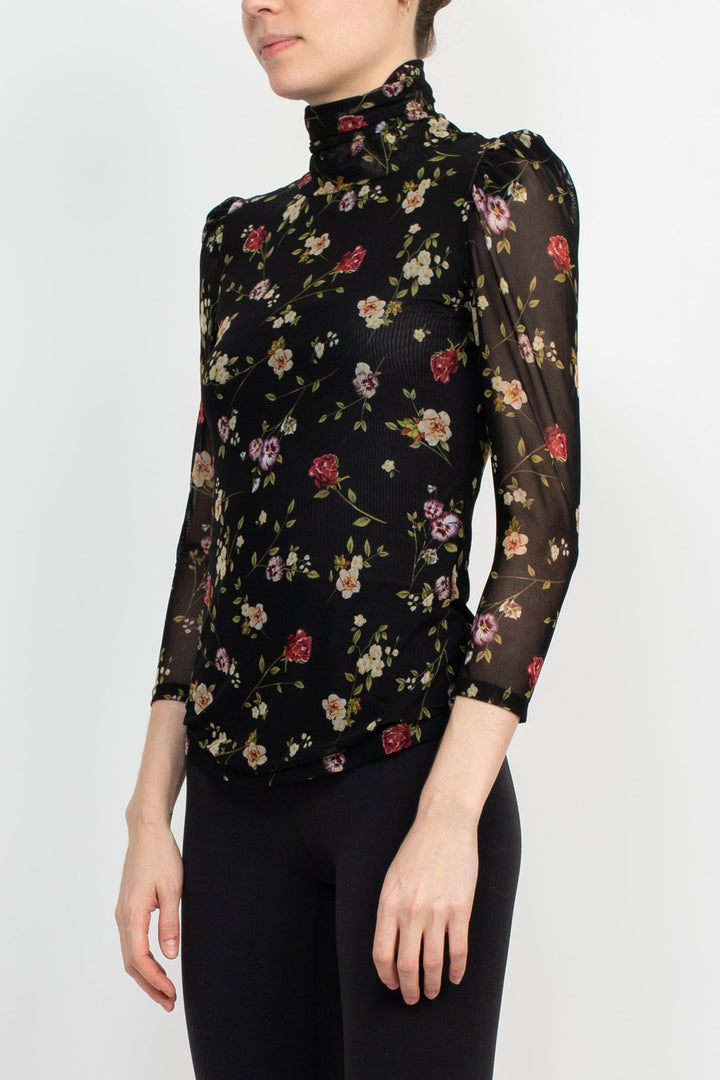 Catherine Malandrino Turtle Neck 3/4 Sleeves Top-1