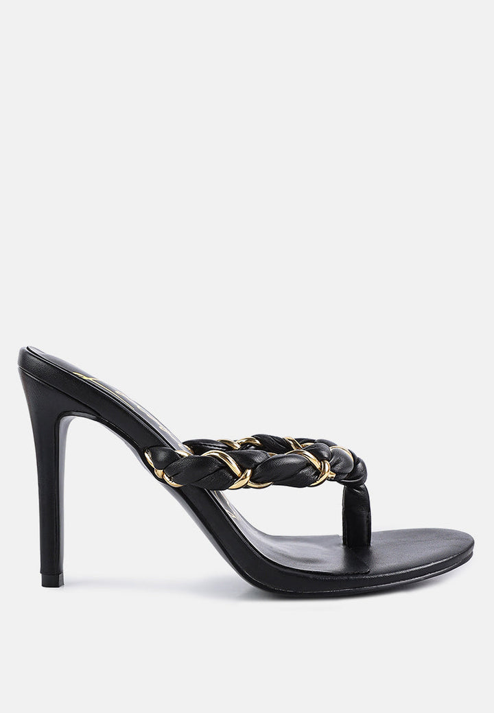 Melodrama Stiletto Heel Braided Thong Sandals-6