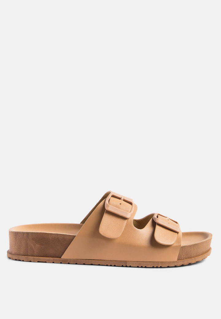 Minata Platform Buckled Slide Sandals-5