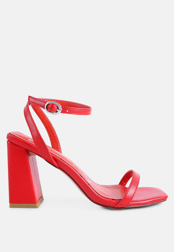 Mooncut Ankle Strap Block Heel Sandals-5