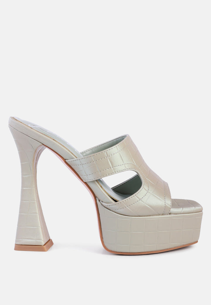 Pda Croc High Heel Platform Sandals-0