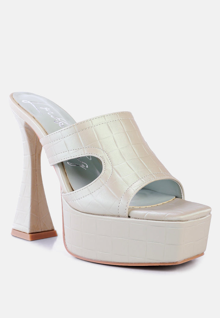 Pda Croc High Heel Platform Sandals-2