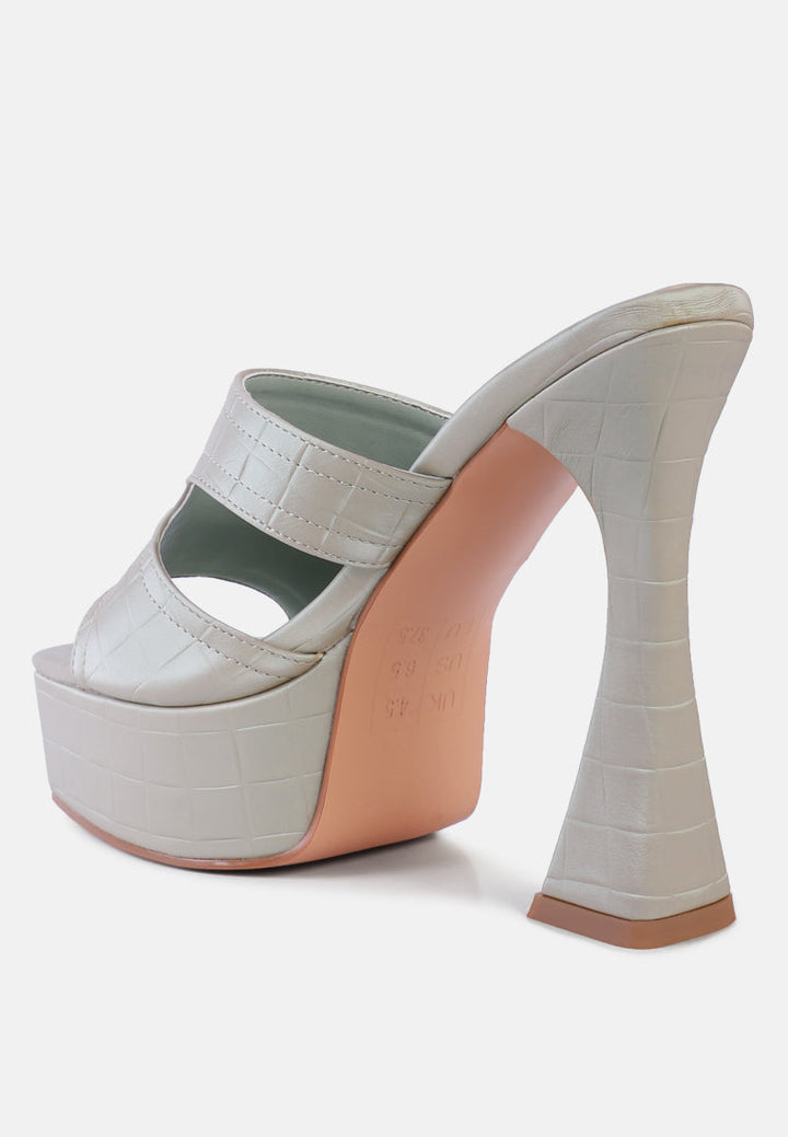 Pda Croc High Heel Platform Sandals-3