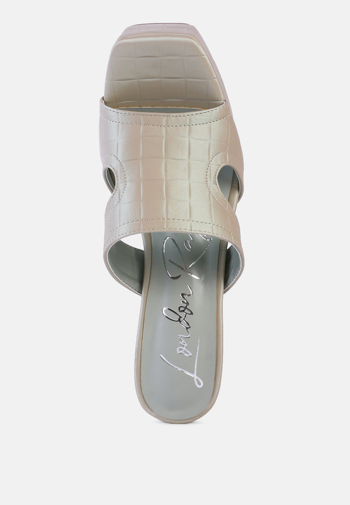 Pda Croc High Heel Platform Sandals-4