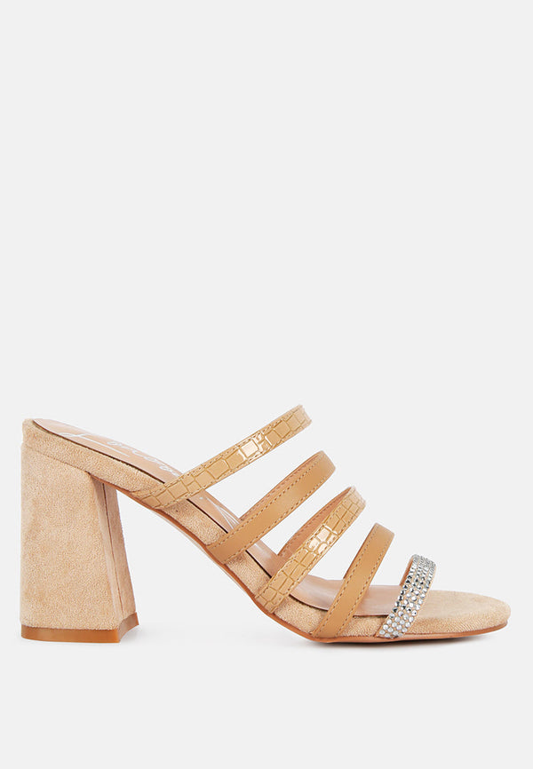 Peaches Strapped Rhinestone Embellished Sandals-5