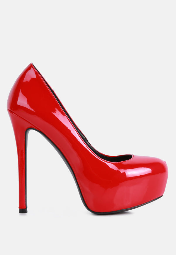 Pismis Patent Faux Leather Stiletto Pumps-5