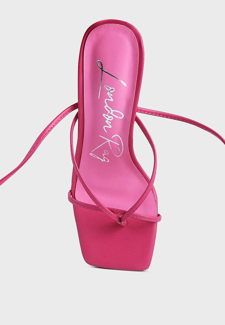 Pole Dance Lace Up Block Heel Sandals-3