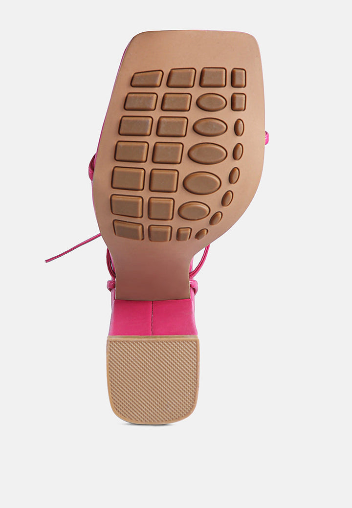 Pole Dance Lace Up Block Heel Sandals-4