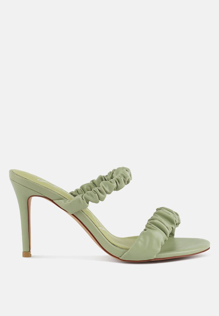 Qualie Ruched Strap Stiletto Sandals-0