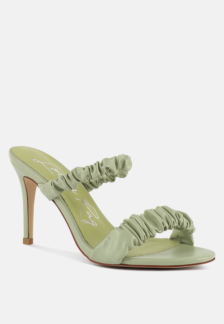 Qualie Ruched Strap Stiletto Sandals-1