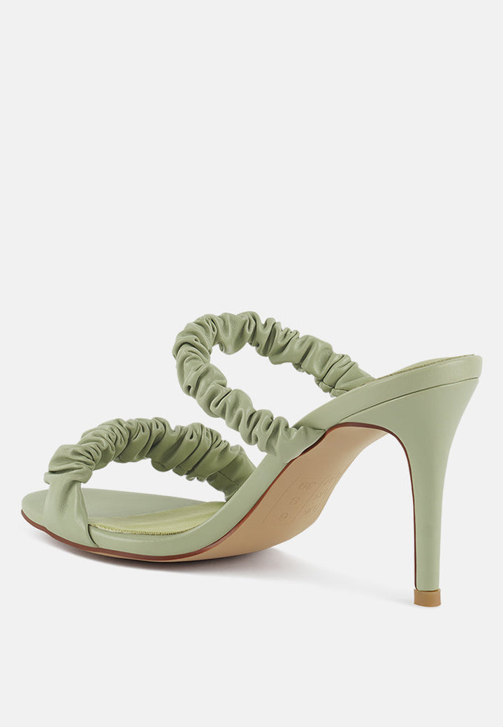 Qualie Ruched Strap Stiletto Sandals-2