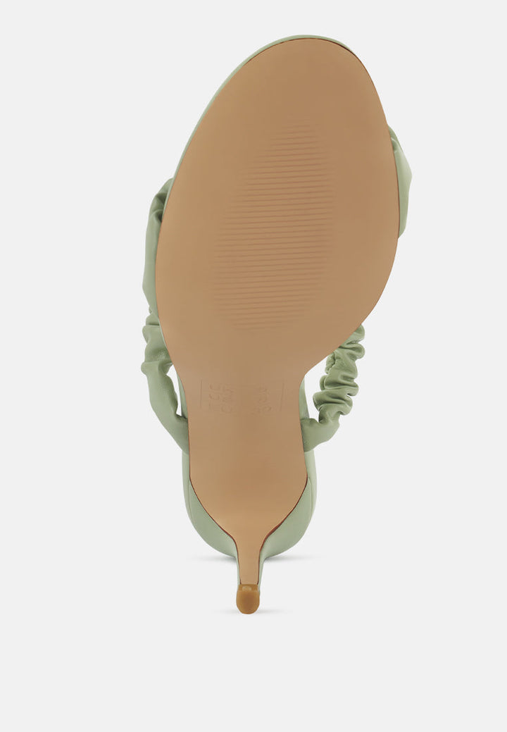 Qualie Ruched Strap Stiletto Sandals-4