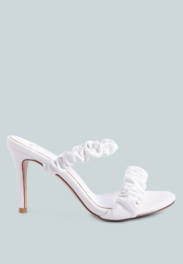 Qualie Ruched Strap Stiletto Sandals-5