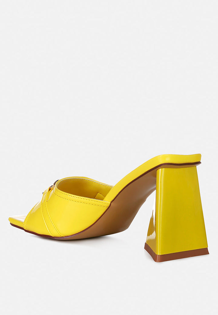 Salisbury Horsebit Buckle Triangular Block Heel Sandals-2