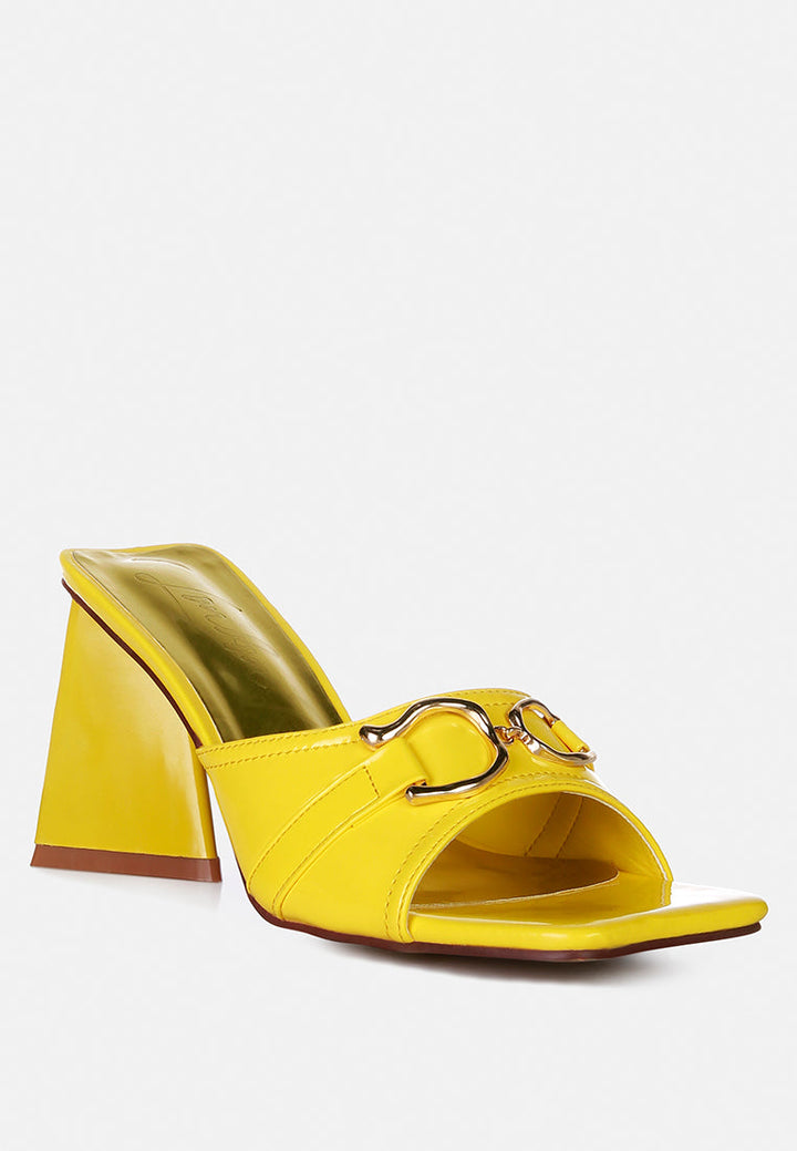Salisbury Horsebit Buckle Triangular Block Heel Sandals-1