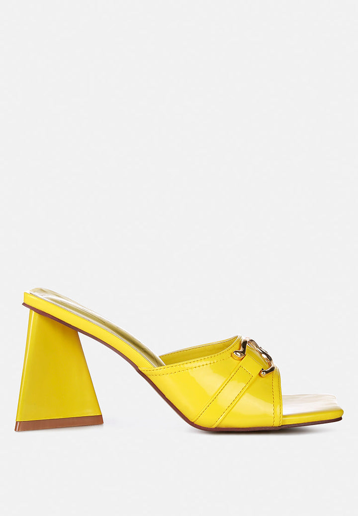 Salisbury Horsebit Buckle Triangular Block Heel Sandals-0