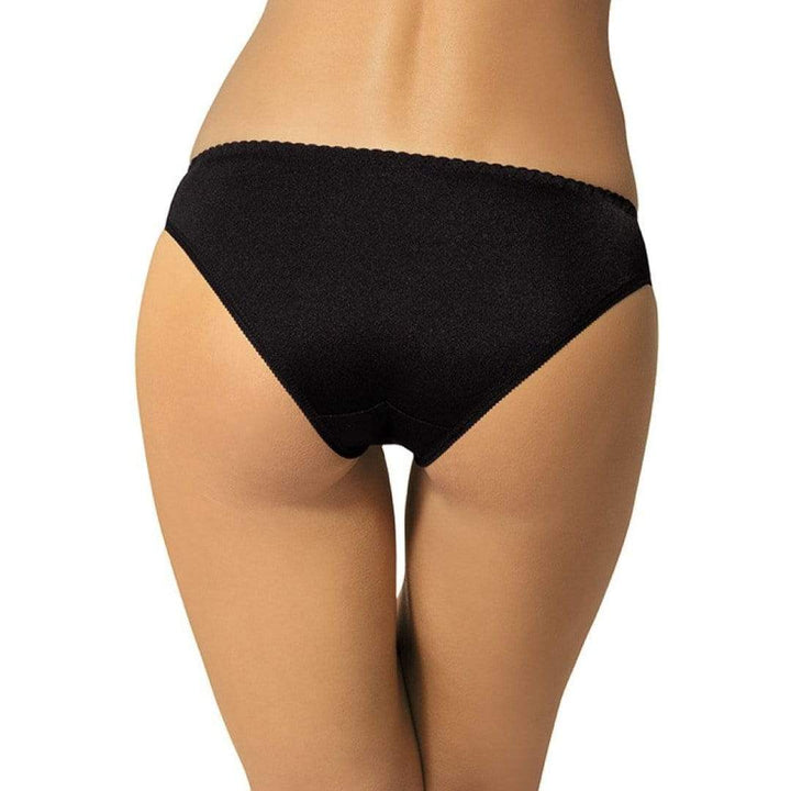 Semi Sheer Low Rise Bikini Panty Gorteks Pamela Black/Pink-1