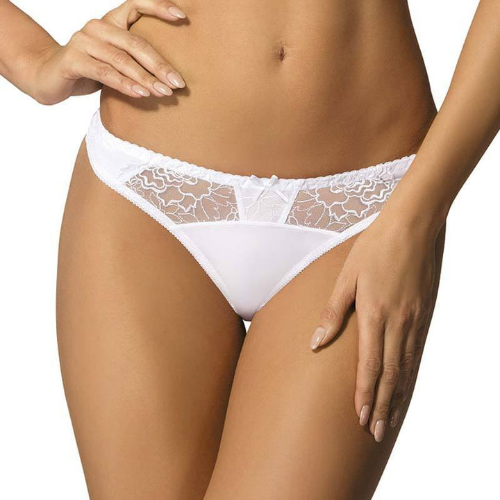 Semi Sheer Thong Panty Gorteks Pamela White-4
