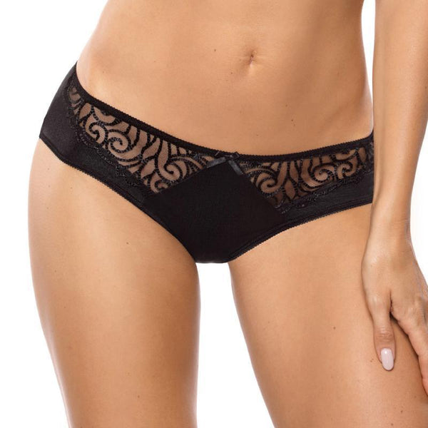 Sheer Embroidered Bikini Panty Gorteks Onyx-0