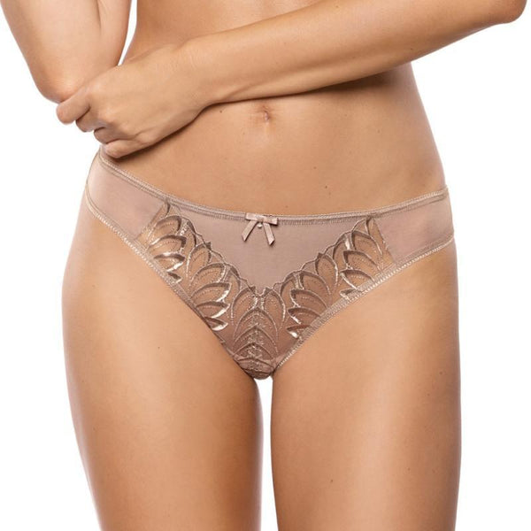 Sheer Floral Embroidery Thong Panty Gorteks Dakota-0