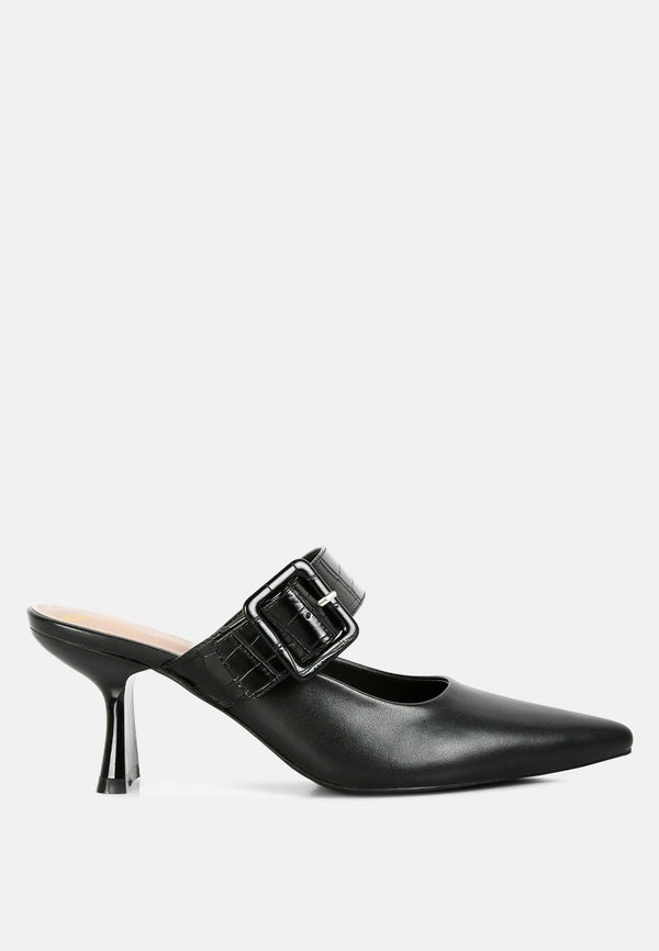 Shein Star Slim Block Heel Mules-5