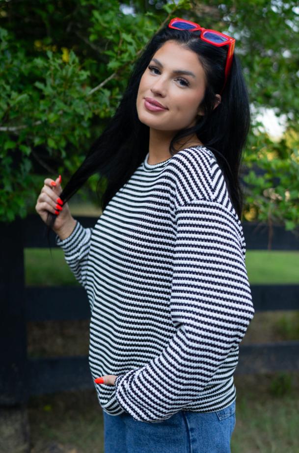 Elouise Stripe Long Sleeve Top-2