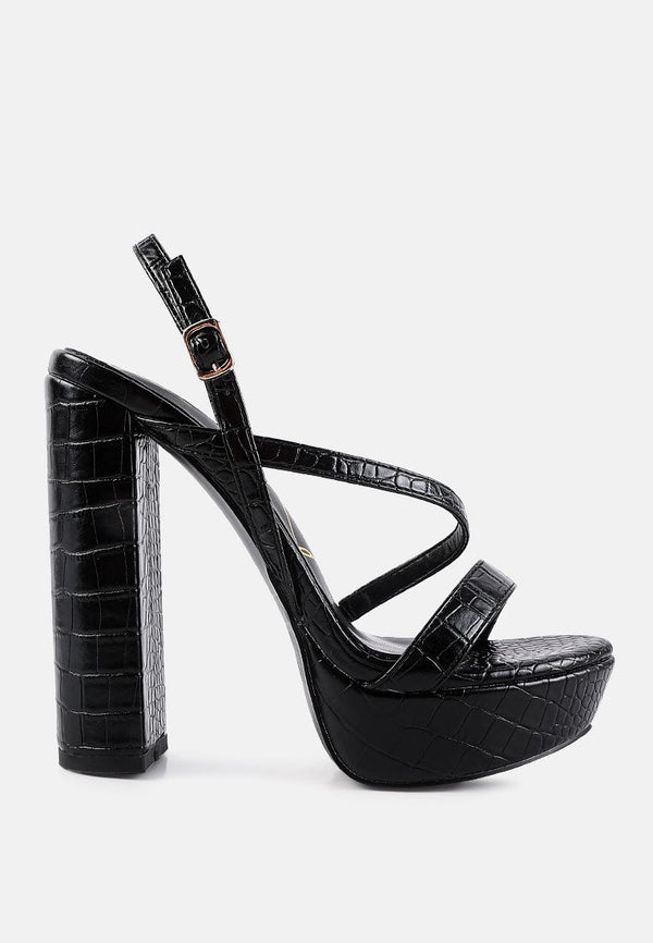 Slegs Slingback Block High Heeled Sandals-5