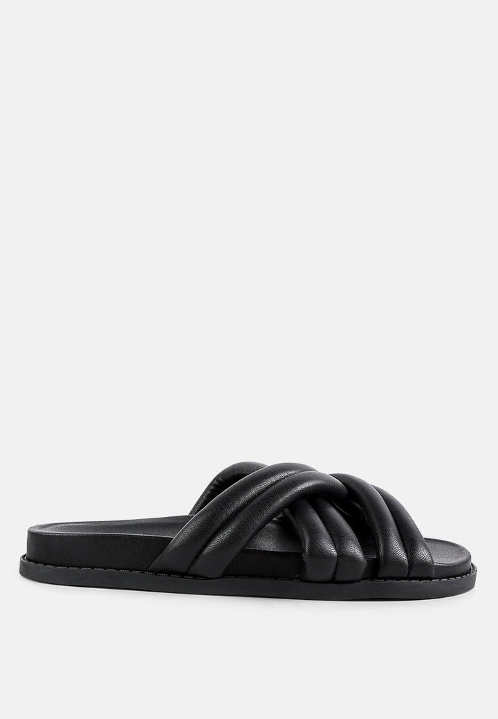 Tora Quilted Strap Slider Flats-0