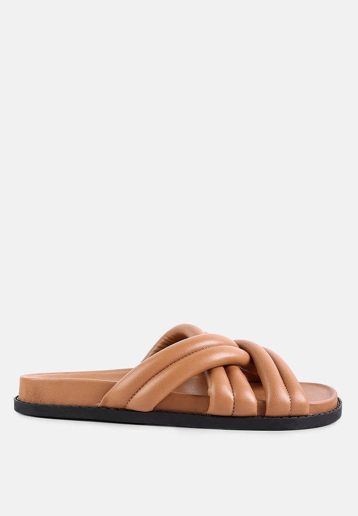 Tora Quilted Strap Slider Flats-5