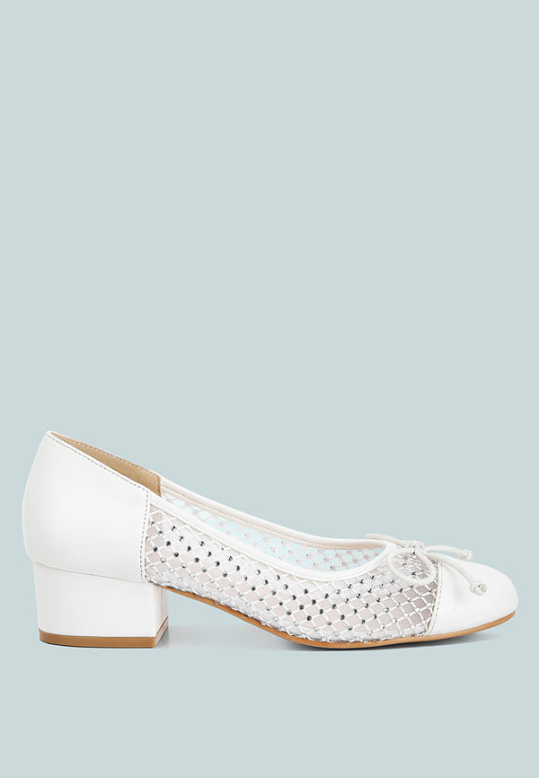 Tudum Rhinestone Detail Mesh Ballerinas-5