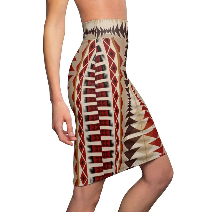 Womens Mini Skirt - High Waisted - Multi-brown Pencil Skirt-2