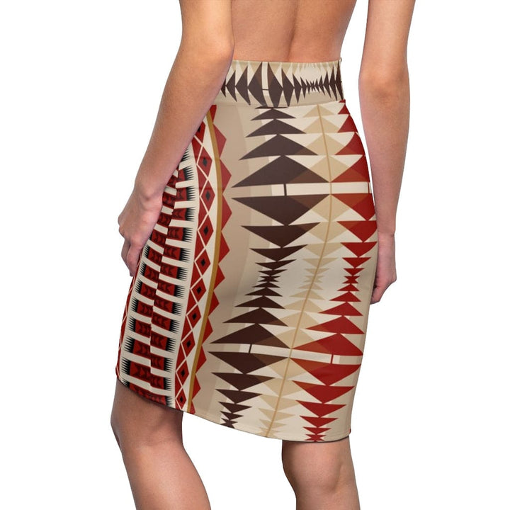 Womens Mini Skirt - High Waisted - Multi-brown Pencil Skirt-1