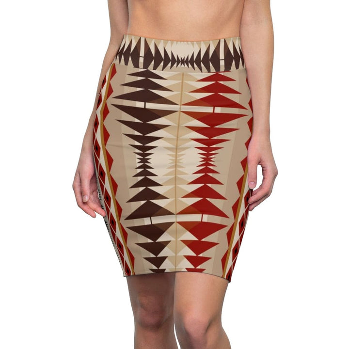 Womens Mini Skirt - High Waisted - Multi-brown Pencil Skirt-0