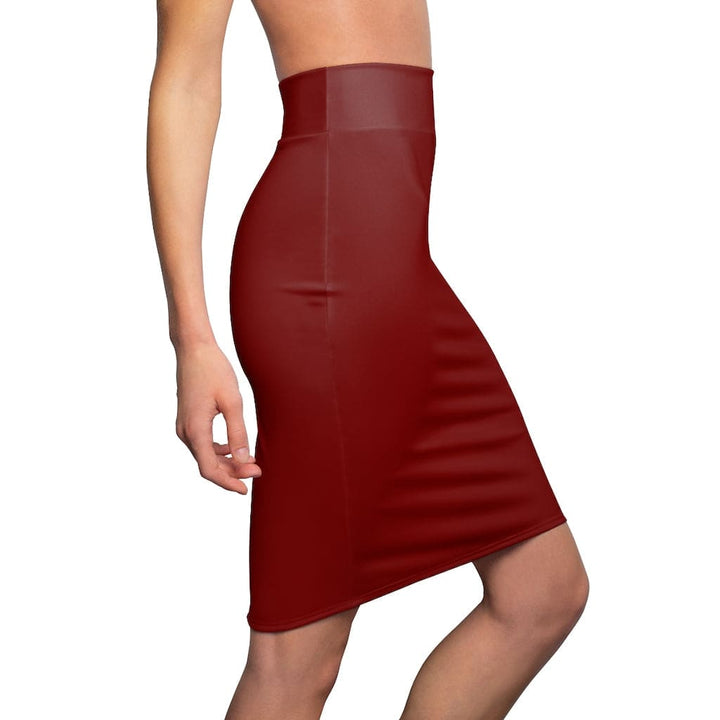 Womens Skirt - Maroon Pencil Skirt-2