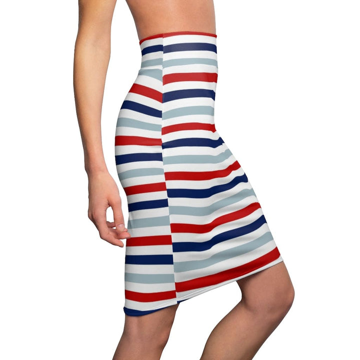 Womens Skirt - Red White and Blue Pencil Skirt - S93801-2
