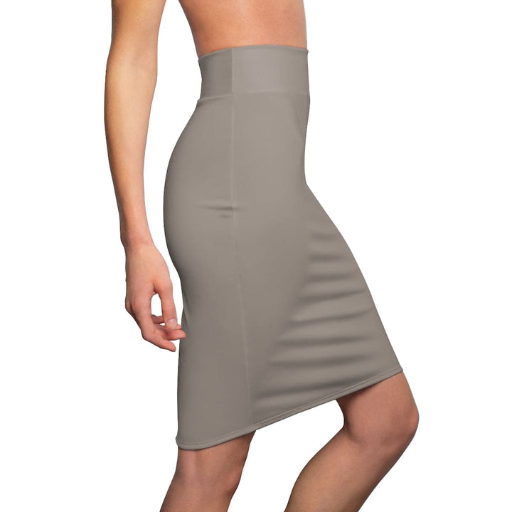Womens Skirt - Taupe Brown Pencil Skirt-2