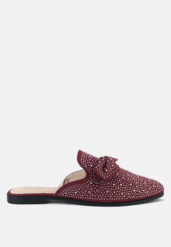 Whoopie Embellished Casual Bow Mules-0