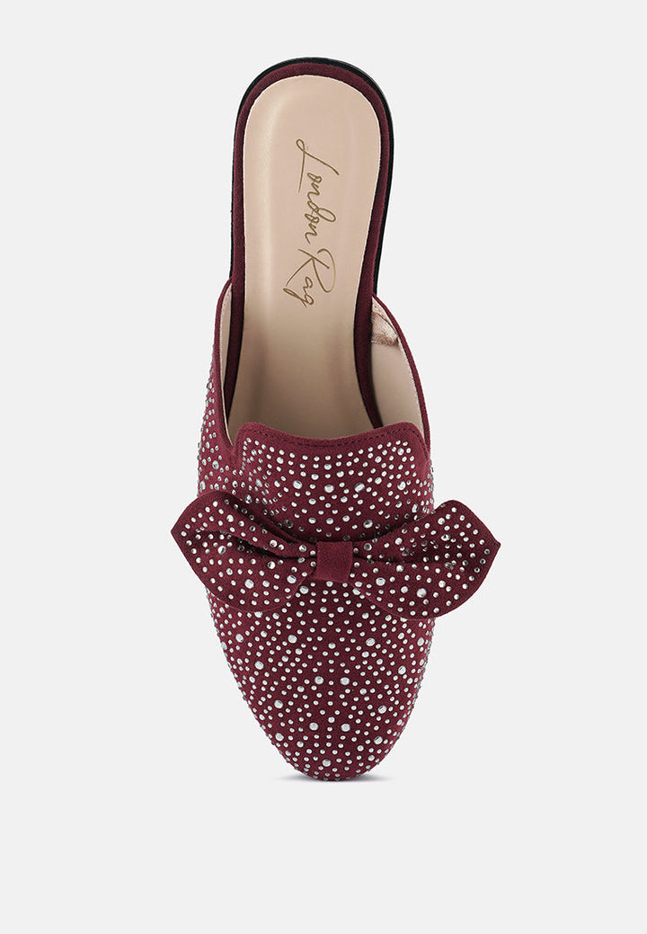 Whoopie Embellished Casual Bow Mules-3