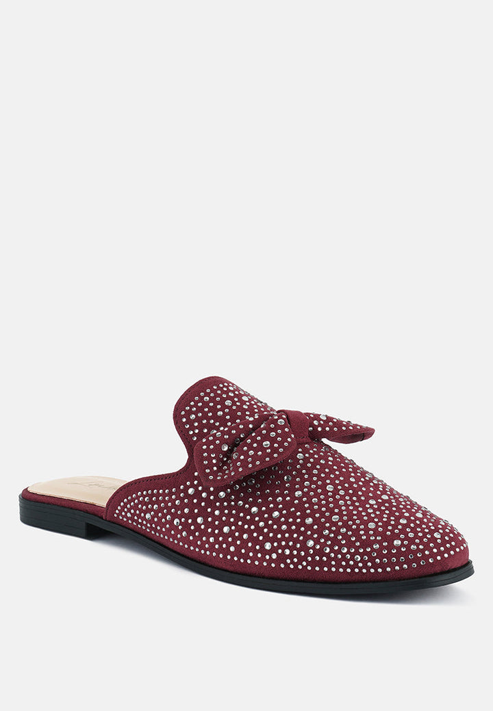 Whoopie Embellished Casual Bow Mules-1
