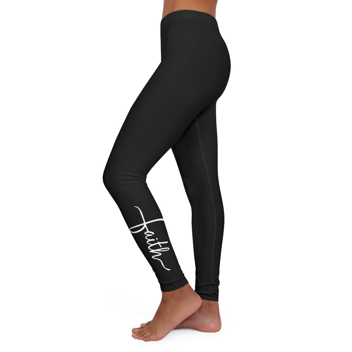 Womens Black Fitness Leggings - Faith Christian Inspiration-3