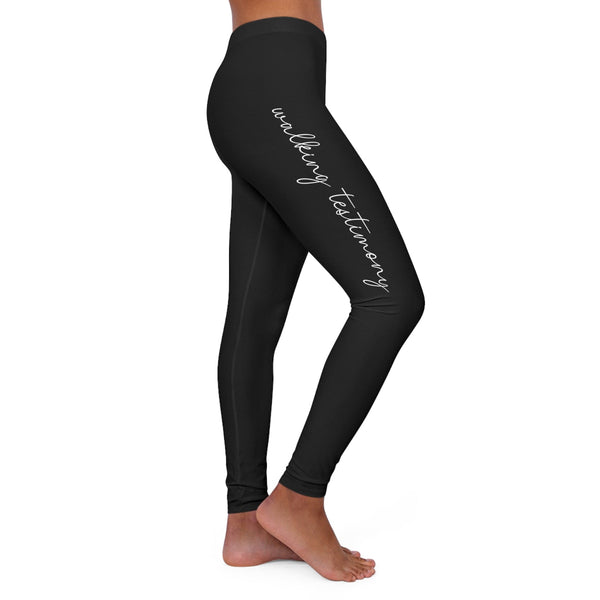 Womens Black Fitness Leggings - Say it Soul - Walking Testimony T-shirt - Christian - Religious - Faith-based - Inspirational Clothing-5