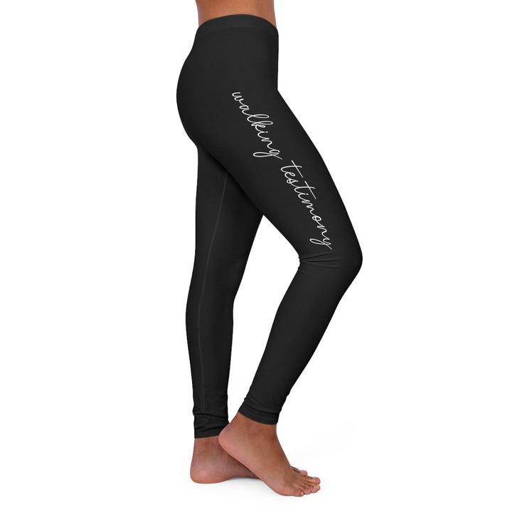 Womens Black Fitness Leggings - Say it Soul - Walking Testimony T-shirt - Christian - Religious - Faith-based - Inspirational Clothing-5
