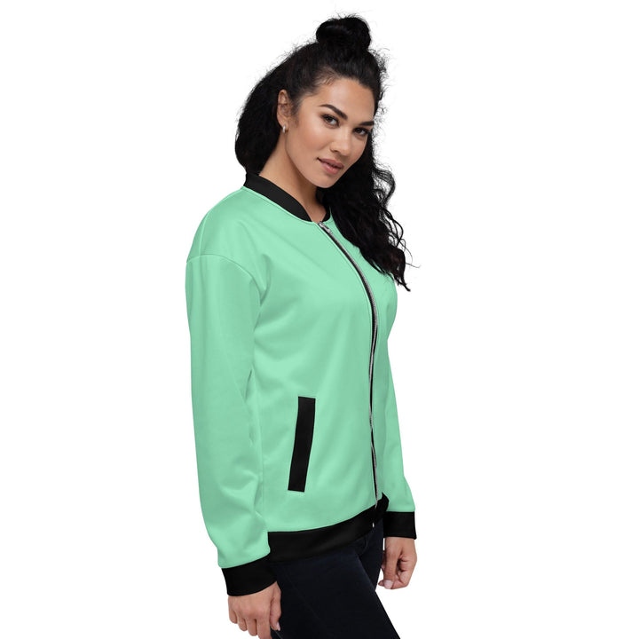 Womens Bomber Jacket - Seafoam Green-3