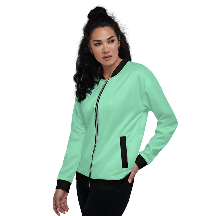 Womens Bomber Jacket - Seafoam Green-2