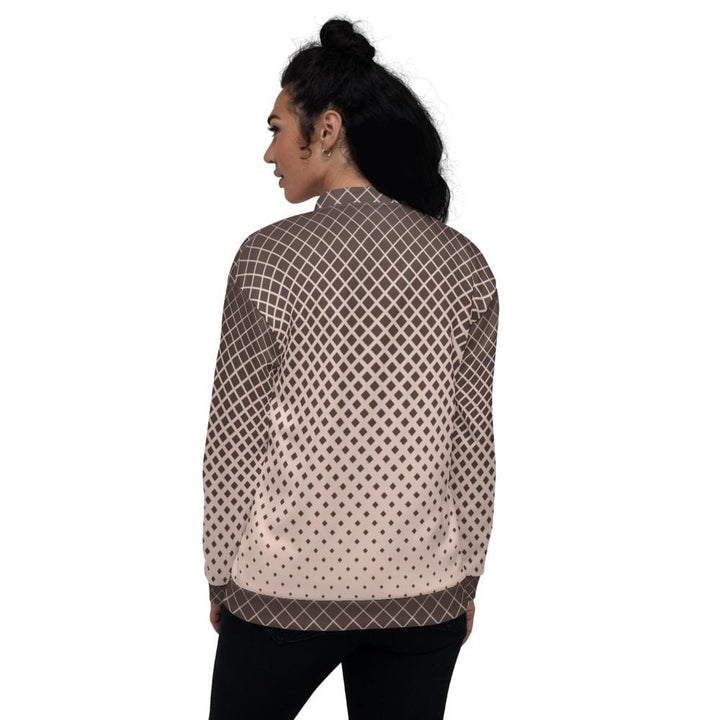 Womens Jacket - Burgundy Half-tone Style Bomber Jacket-1