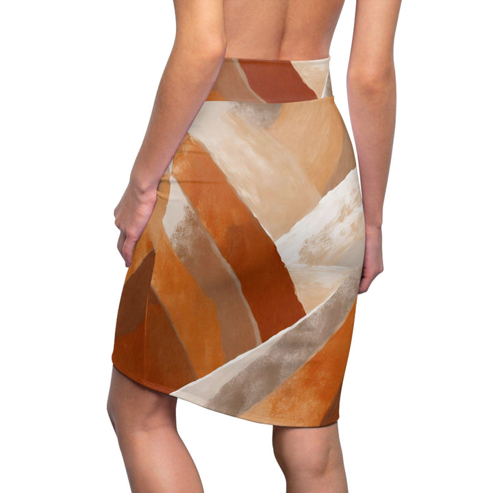 Womens Pencil Skirt - Boho Abstract Vibrant Multicolor Textured Pattern 31090-1