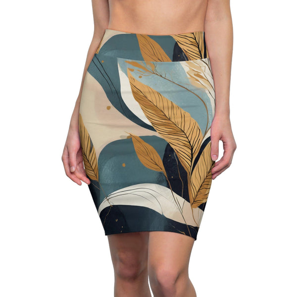 Womens Pencil Skirt - Boho Style Print 38274-0