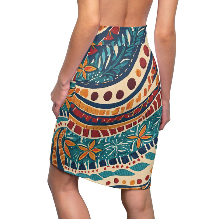 Womens Pencil Skirt - Tropical Floral Pattern 61374-1